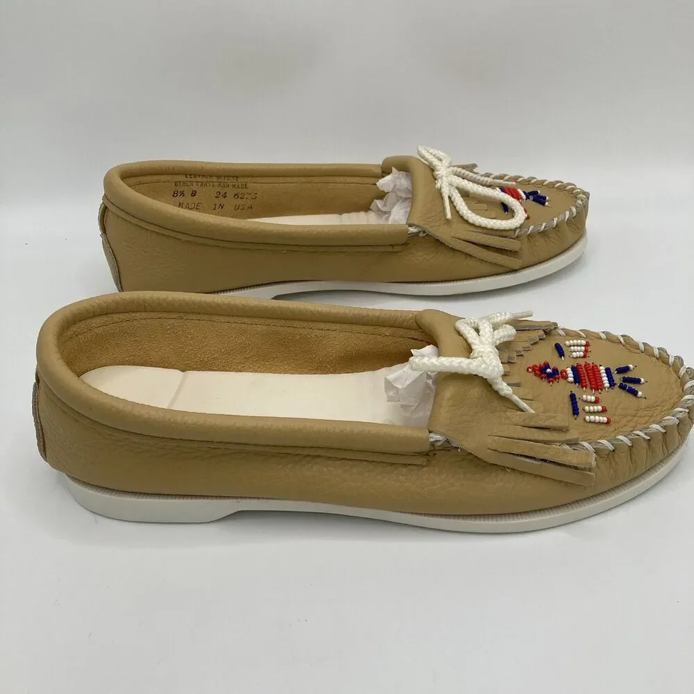 Made In USA Thunderbird Boat Moccasins Ladies Women’s Size 8.5 Leather 24 6275